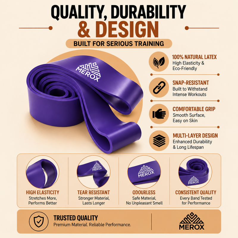 Merox™ Pull Up Resistance Bands Set, 5 Heavy Duty Stretch Bands