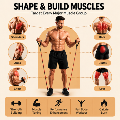 Merox™ Pull Up Resistance Bands Set, 5 Heavy Duty Stretch Bands