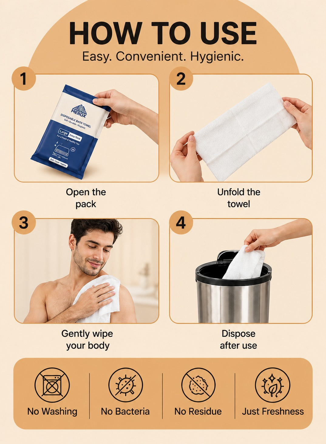 Merox™ Disposable Bath Towels