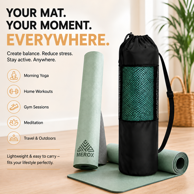 Merox™ Anti-Slip Yoga Mat 8mm TPE Exercise Mat