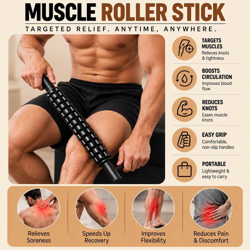 Merox™ Gym Fitness – Foam Roller Set, 5 in 1